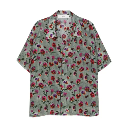 Séfr , Printed Viscose Short Sleeve Shirt ,Multicolor male, Sizes: