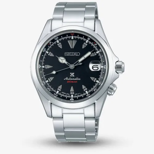 Seiko Mens Prospex Alpinist Automatic Black Dial Stainless Steel Bracelet Watch SPB117J1