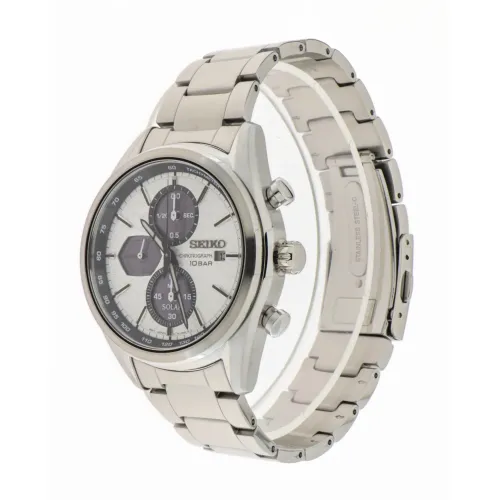 Seiko , Sport Chronograph Quartz Solar Watch ,White male, Sizes: ONE SIZE