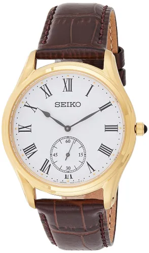 Seiko Unisex-Adults Analog Quartz Watch with Leather Strap
