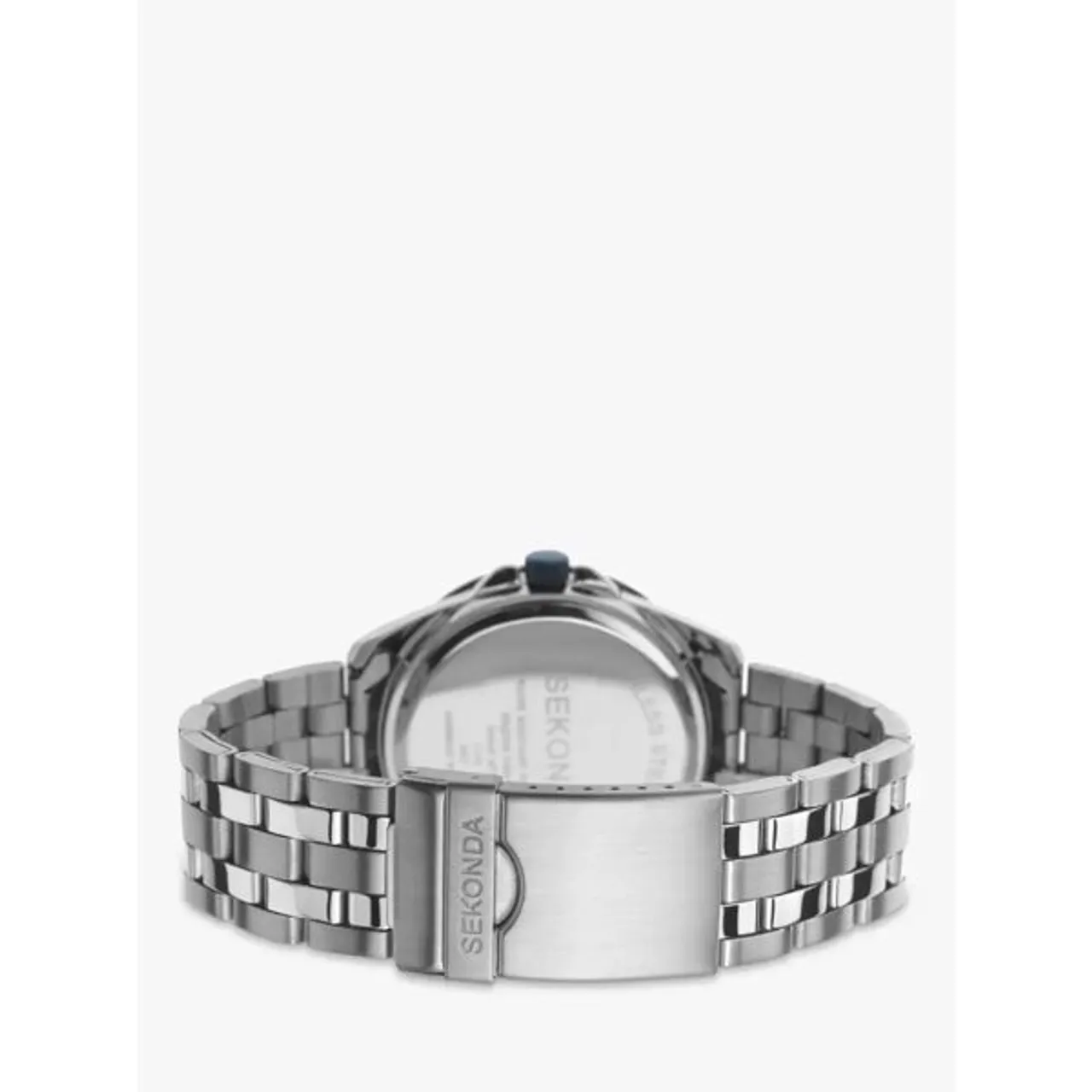 Sekonda 1391.27 Men's Chronograph Bracelet Strap Watch, Silver/Blue - Silver/Blue - Male