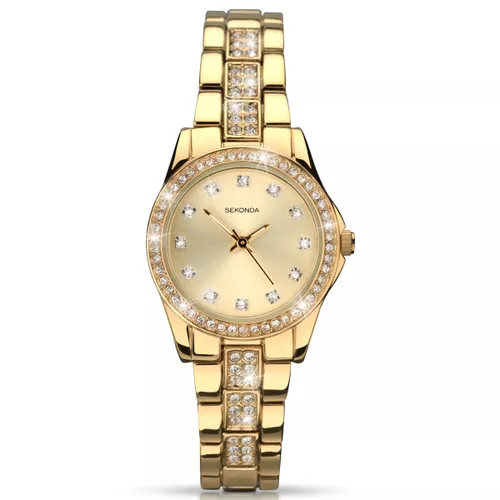 Sekonda 2020.27 Women's Diamante Bracelet Strap Watch, Gold - Gold - Female