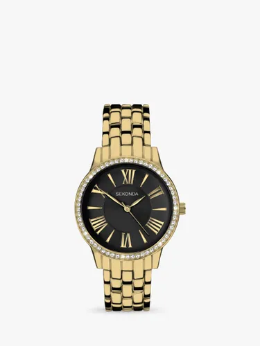 Sekonda 40561 Women's Crystal Bezel Bracelet Strap Watch - Gold - Female