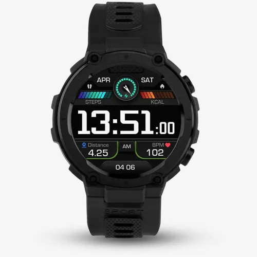 Sekonda Alpine GPS Black Rubber Smart Watch 30180