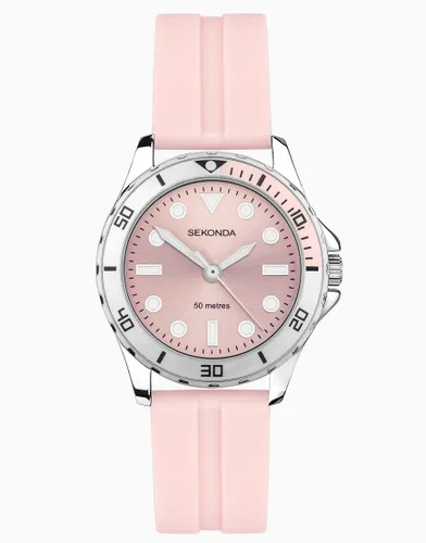 Sekonda analogue watch in pink & silver