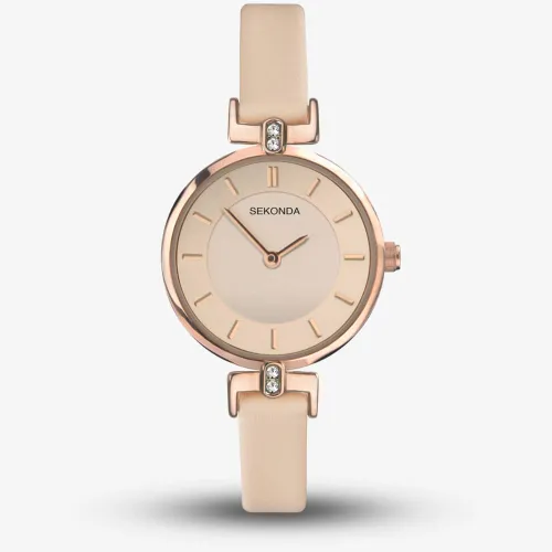 Sekonda Classic Rose Gold Plated Leather Strap Watch 2627