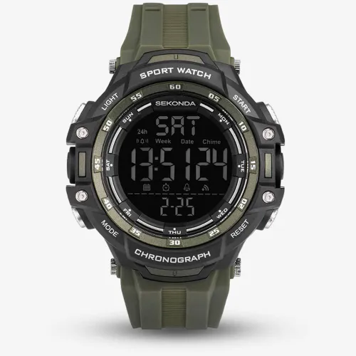 Sekonda Crossfell Khaki Rubber Digital Watch 30165