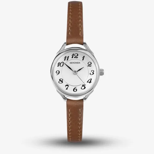 Sekonda Easy Reader Brown Leather Strap Watch  40479