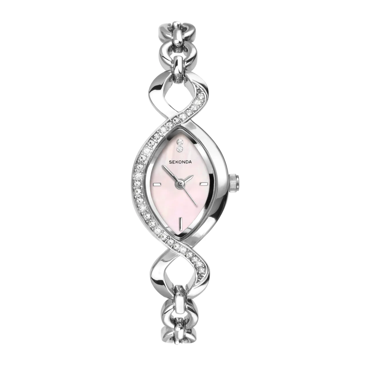 Sekonda Helena 22mm Silver Womens Cocktail Watch with Pink