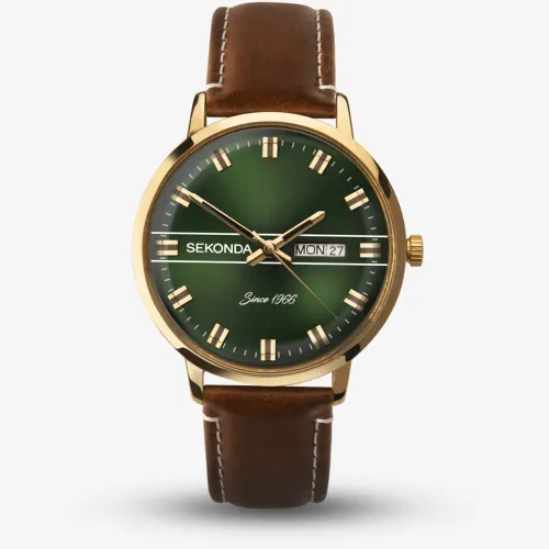 Sekonda Heritage Brown Leather Strap Watch 1949