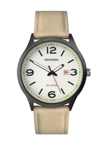 SEKONDA Mens Analogue Classic Quartz Watch with Nylon Strap