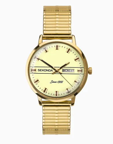 Sekonda Mens analogue watch in cream-White