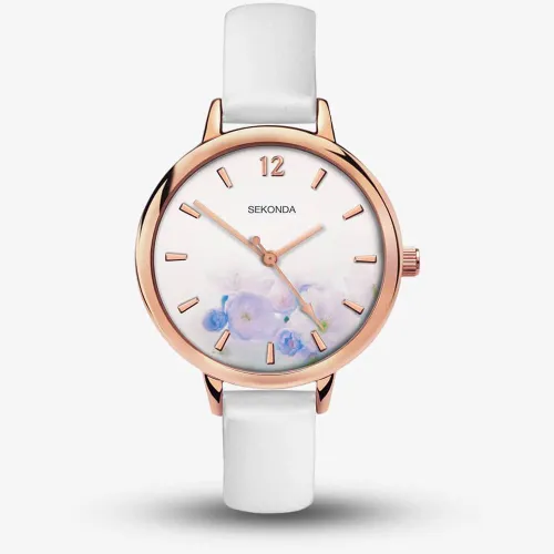 Sekonda Nature Inspired Rose Gold & White Floral Watch 2623