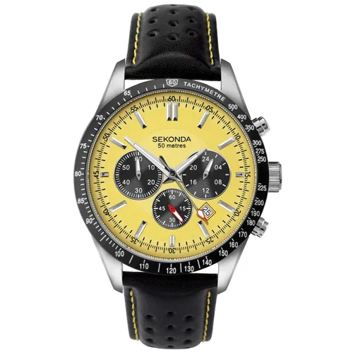 SEKONDA Unisex-Adult Chronograph Quartz Watch with Leather