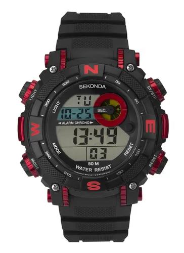 SEKONDA Unisex Adult Digital Watch with Plastic Strap