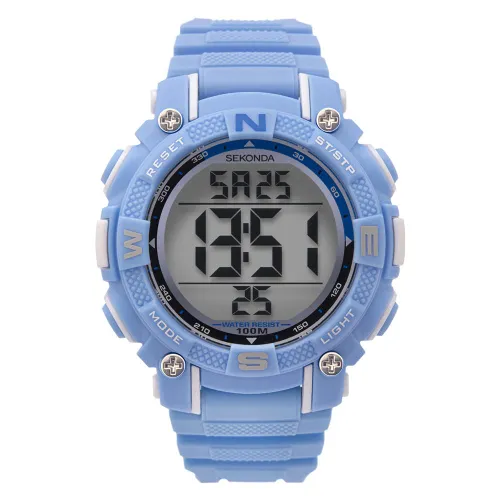 Sekonda Unisex Digital Quartz Watch with Light Blue Resin