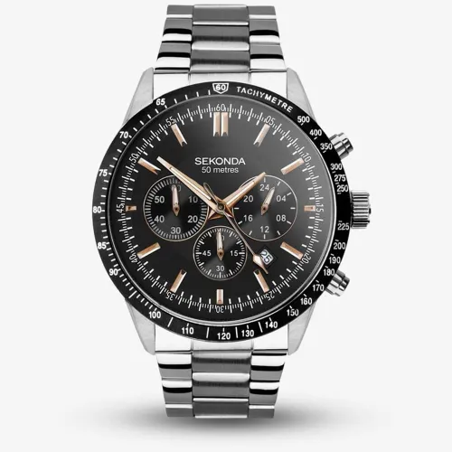 Sekonda Velocity Chronograph Black Dial Bracelet Watch 30023