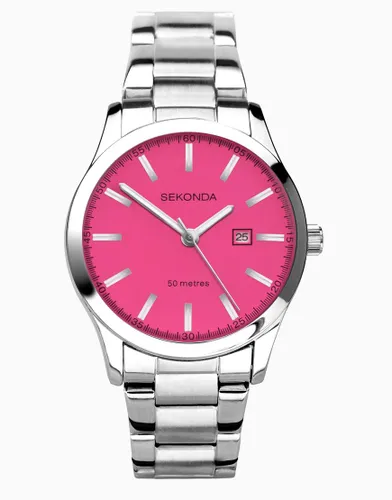 Sekonda Womens analogue watch in white-Pink