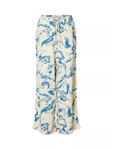 SELECTED FEMME Fiorella Abstract Print Trousers, Birch - Birch - Female