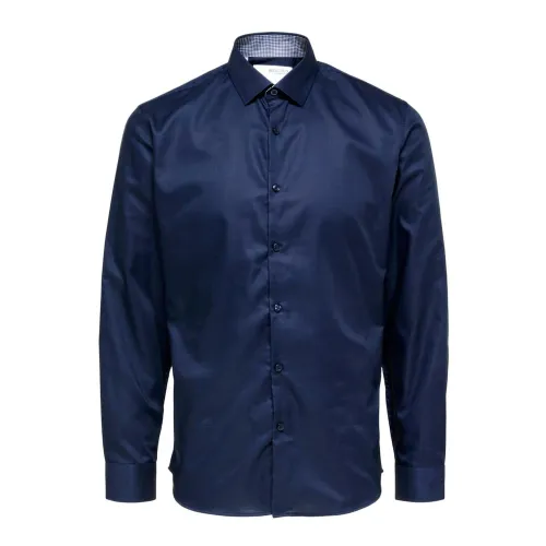 Selected Homme , Blue Classic Shirt ,Blue male, Sizes: