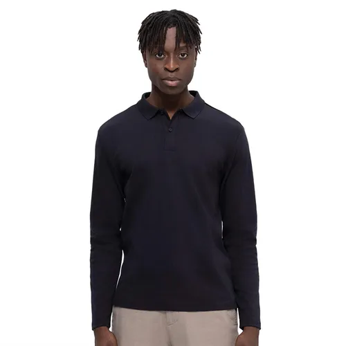 Selected Homme Mens Toulouse Long Sleeve Polo Black