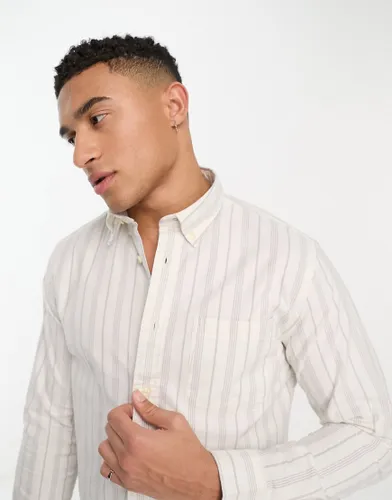 Selected Homme oxford shirt in dark grey stripe
