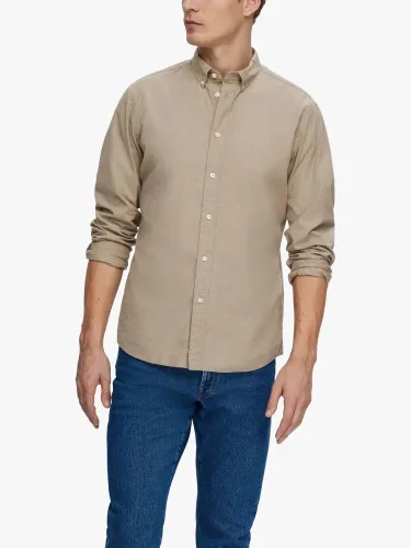 SELECTED HOMME Poplin Long Sleeve Shirt - Morel - Male