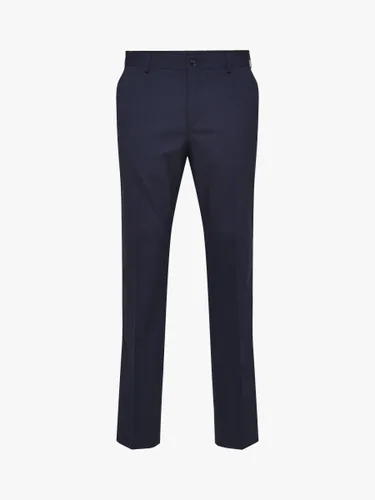 SELECTED HOMME Recycled Polyester Slim Fit Tux Trousers, Navy - Navy - Male