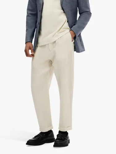 SELECTED HOMME Relaxed Chino Trousers, Oatmeal - Oatmeal - Male
