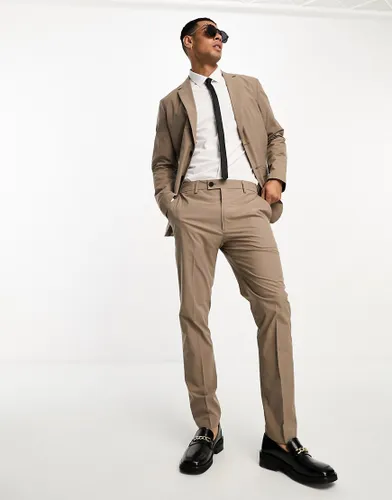 Selected Homme slim fit commuter suit trouser in light brown
