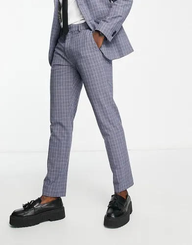 Selected Homme slim fit suit trouser in grey blue check