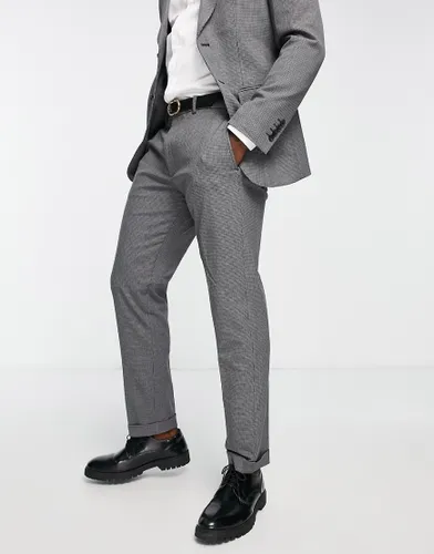 Selected Homme slim fit suit trousers in grey houndstooth