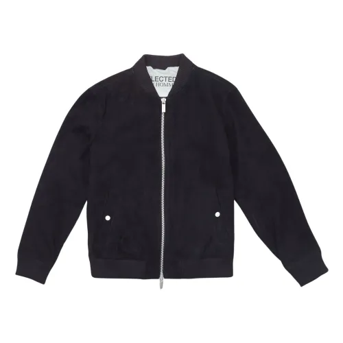 Selected Homme , Suede Nero Bomber Archive ,Black male, Sizes: