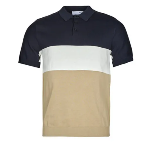 Selected  SLHMATTIS SS KNIT BLOCK POLO B  men's Polo shirt in Multicolour