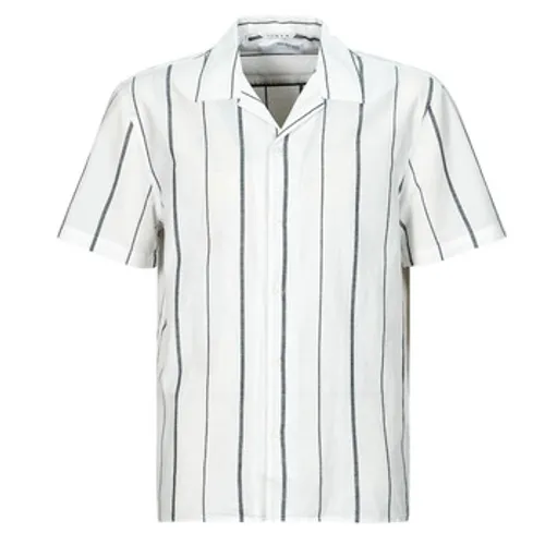 Selected  SLHRELAXNEW-LINEN  men's Short sleeved Shirt in Blue