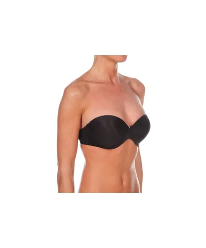 Selene CARLOTA WoMens strapless double push up bra - Black Polyamide