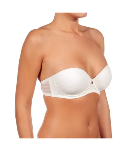 Selene LIVIA WoMens strapless underwire bra with padded cups - Beige Polyamide