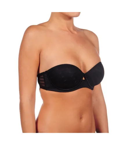 Selene LIVIA WoMens strapless underwire bra with padded cups - Black Polyamide