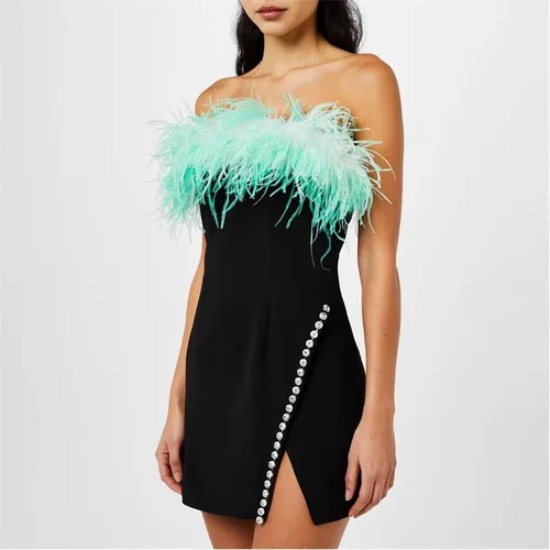 SELF PORTRAIT Feather Mini Dress - Black
