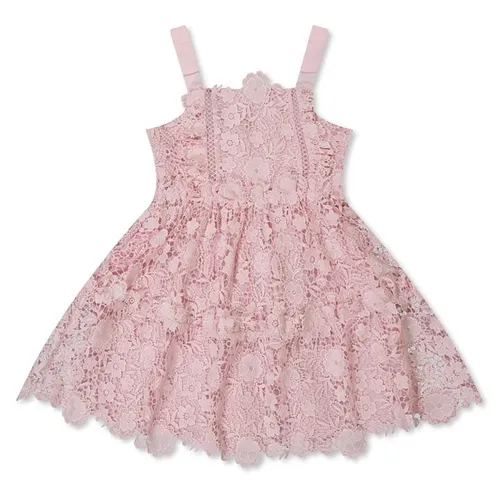SELF PORTRAIT Girls Guipure Lace Mini Dress - Pink