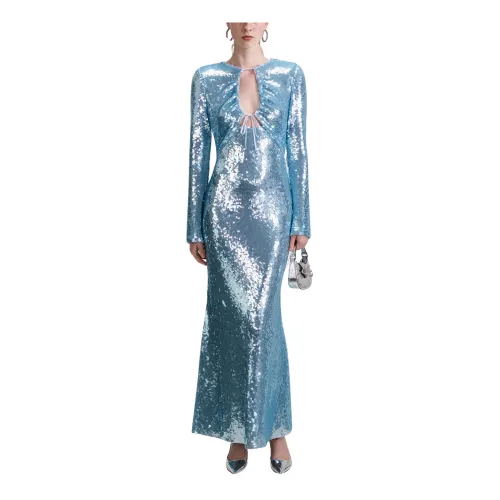 Self Portrait , Maxi Sequin Dress ,Blue female, Sizes: