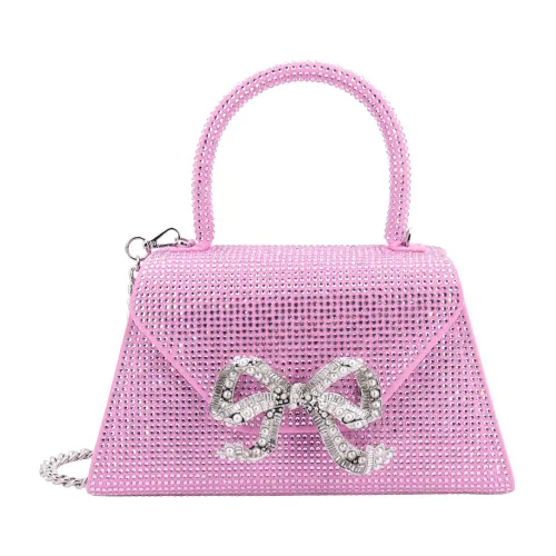 Self Portrait , Sparkling Bow Envelope Handbag ,Pink female, Sizes: ONE SIZE