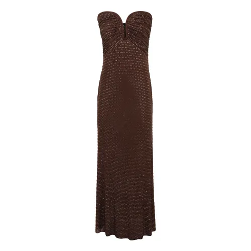 Self Portrait , Women's Clothing Dresses Brown Ss24 ,Brown female, Sizes: