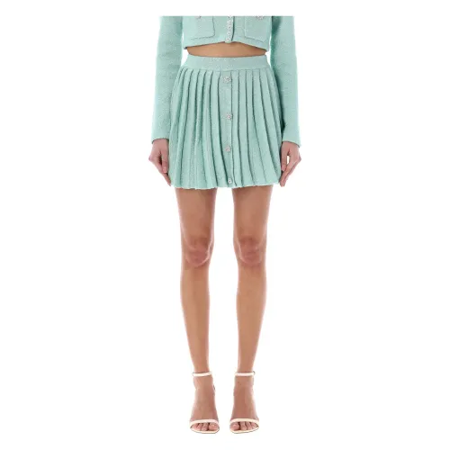 Self Portrait , Womens Clothing Skirts Mint Ss24 ,Green female, Sizes: