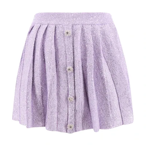 Self Portrait , Womens Clothing Skirts Purple Aw23 ,Purple female, Sizes: