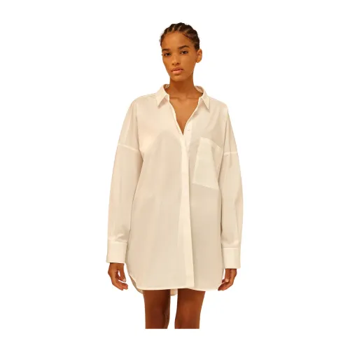 Semicouture , Oversized Cotton Poplin Shirt ,White female, Sizes: