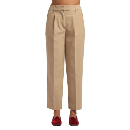 Semicouture , Straight Trousers ,Beige female, Sizes: