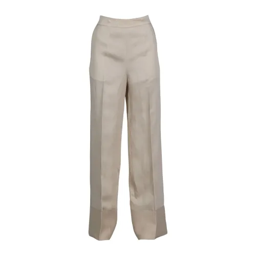 Semicouture , Wide Trousers ,Beige female, Sizes: