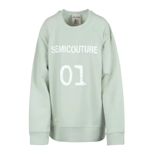 Semicouture , Y4Sp10 Sweatshirt ,Green female, Sizes: