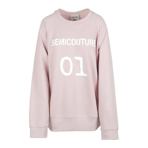 Semicouture , Y4Sp10 Sweatshirt ,Pink female, Sizes:
